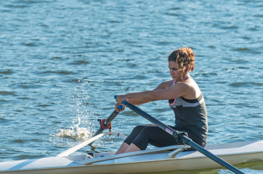 Nicole Pulling the Oars